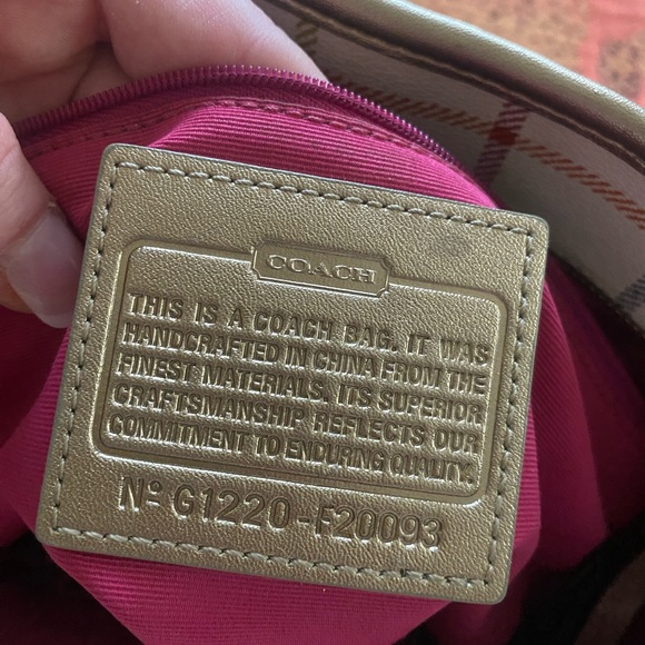 Coach Peyton Tattersall Multicolor Plaid Tote - Picture 4 of 6